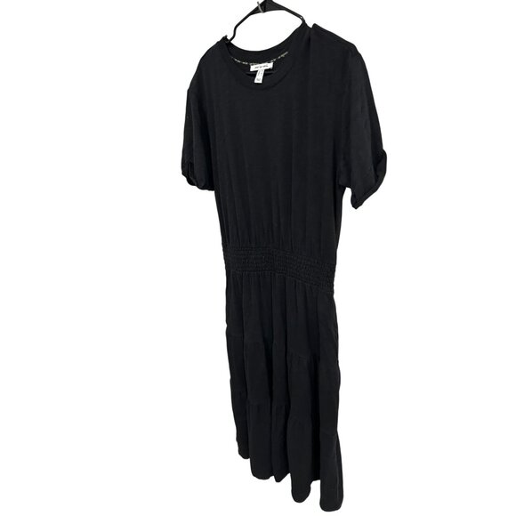 Peace Love World Black Tiered Smocked Waist Dress Sz M Cotton Whimsigoth - Picture 3 of 12